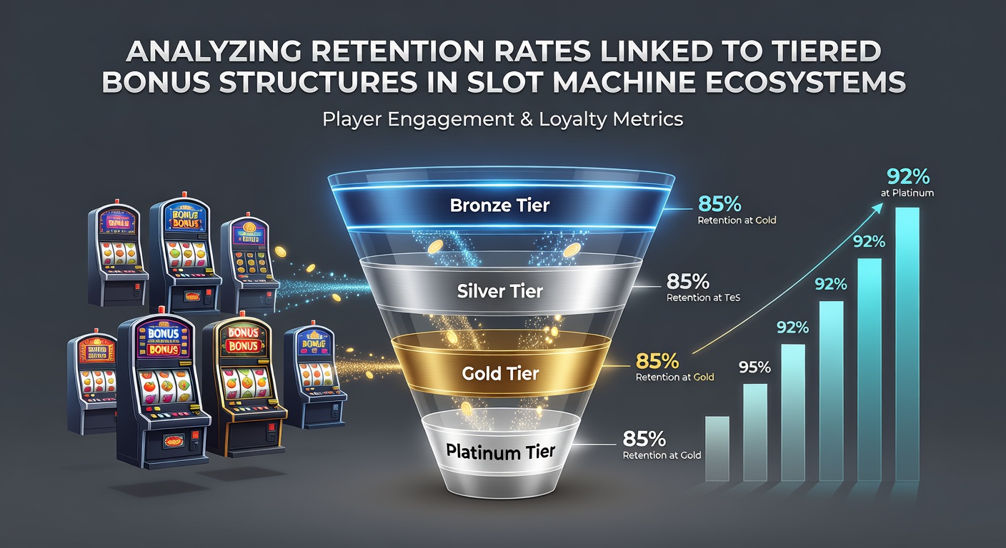 Analytics dashboard displaying retention metrics and tier progression charts for slot players