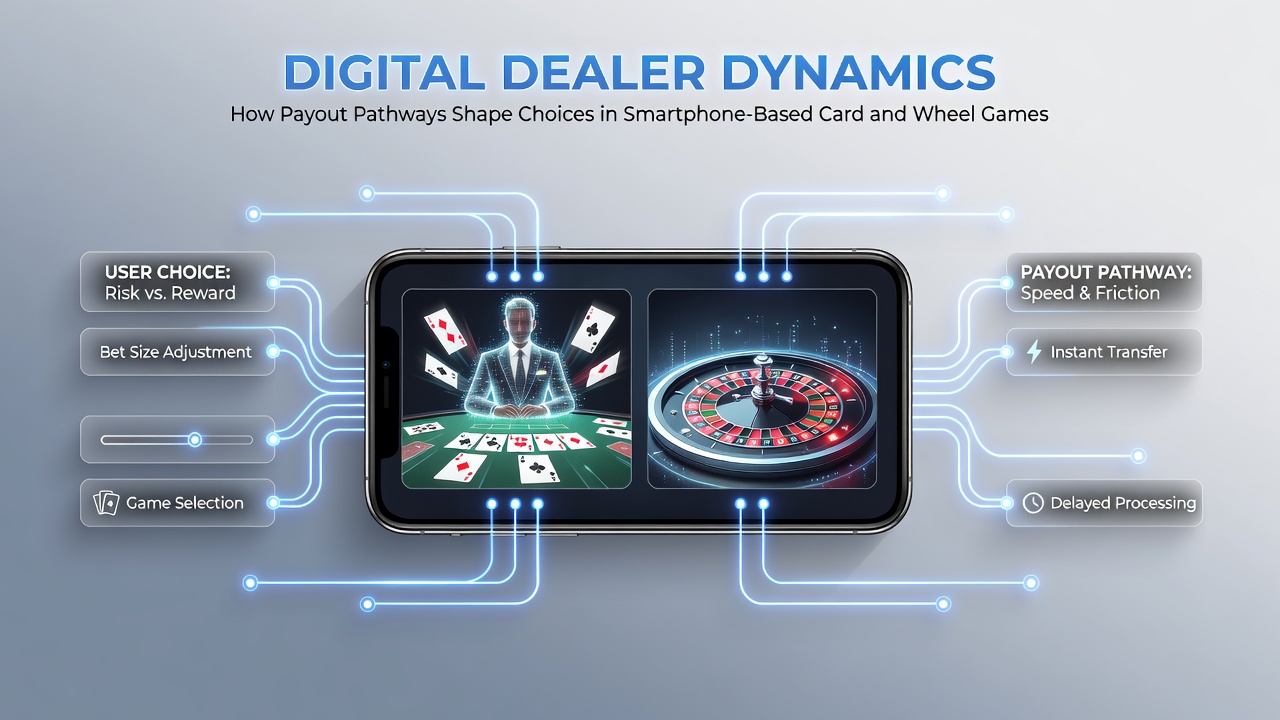 Smartphone screen showing digital blackjack table with payout pathway options highlighted in a mobile casino app