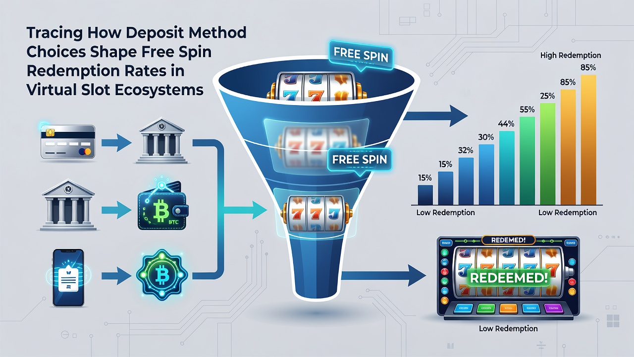 Chart displaying redemption rate comparisons across deposit methods in virtual slot ecosystems