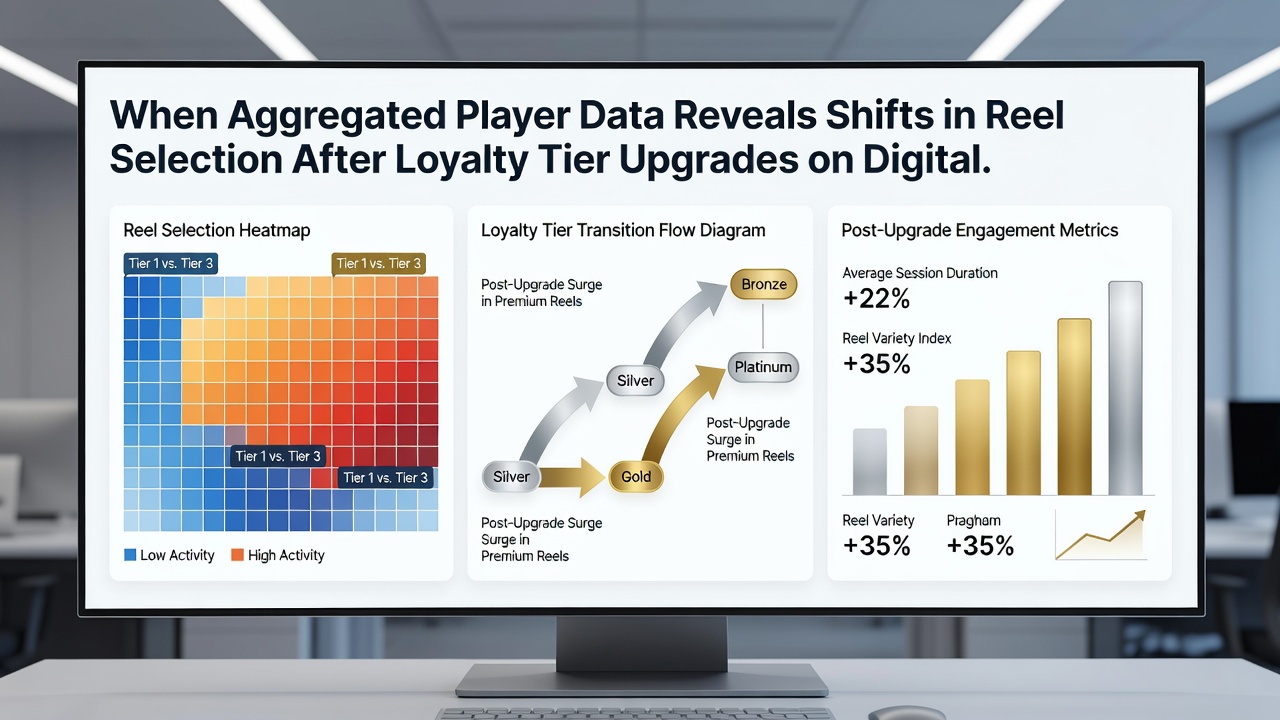 Visualization of reel selection distribution changes post loyalty tier advancement in online gaming environments